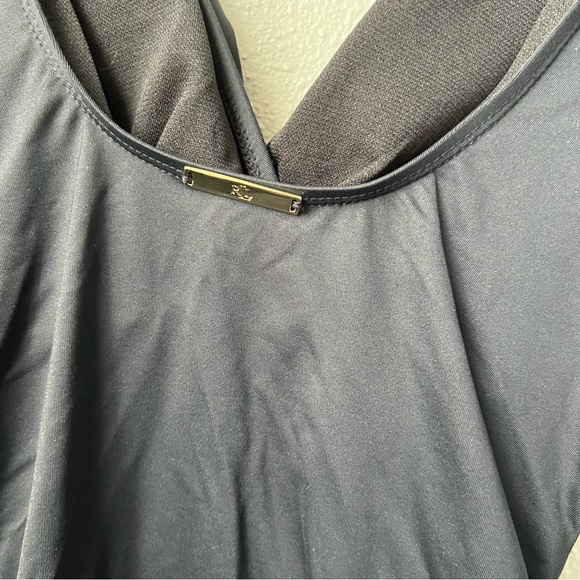 Lauren Ralph Lauren Black Beach Club Twist-Front One Piece Swimsuit Size 8 - Picture 5 of 7